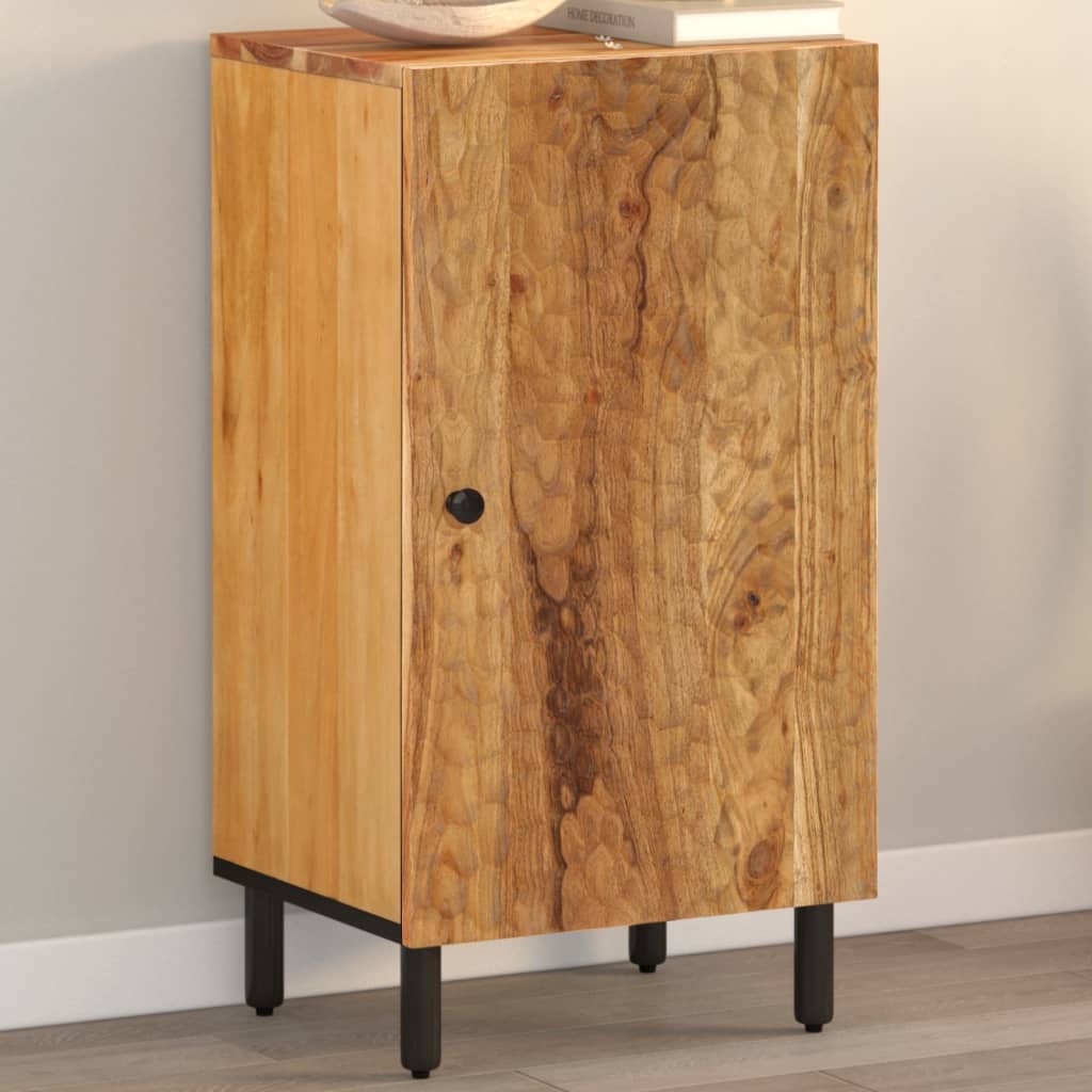 Aparador madera maciza de mango negro 40x33x75 cm