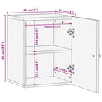 Armario de baño de pared madera maciza de mango 38x33x48 cm