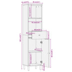 Mueble de baño madera maciza de mango 38x33x160 cm