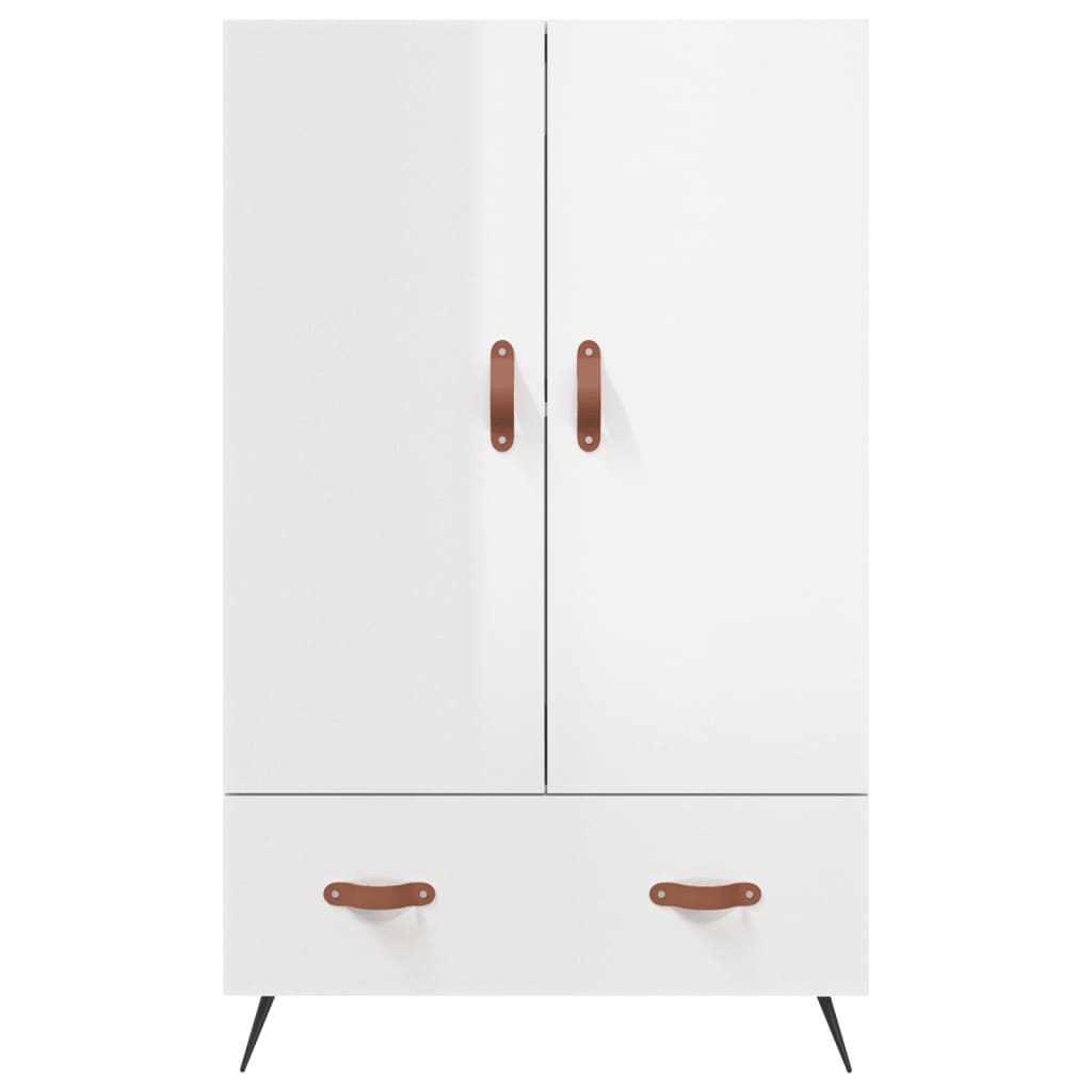 Aparador alto madera de ingeniería blanco brillo 69,5x31x115 cm