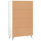 Aparador alto madera de ingeniería blanco brillo 69,5x31x115 cm