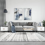 Mesa centro madera ingeniería y hierro gris Sonoma 80x80x45 cm