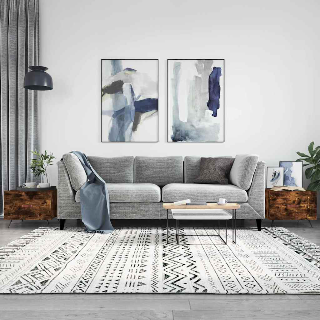 Mesa centro madera ingeniería y hierro gris Sonoma 80x80x45 cm