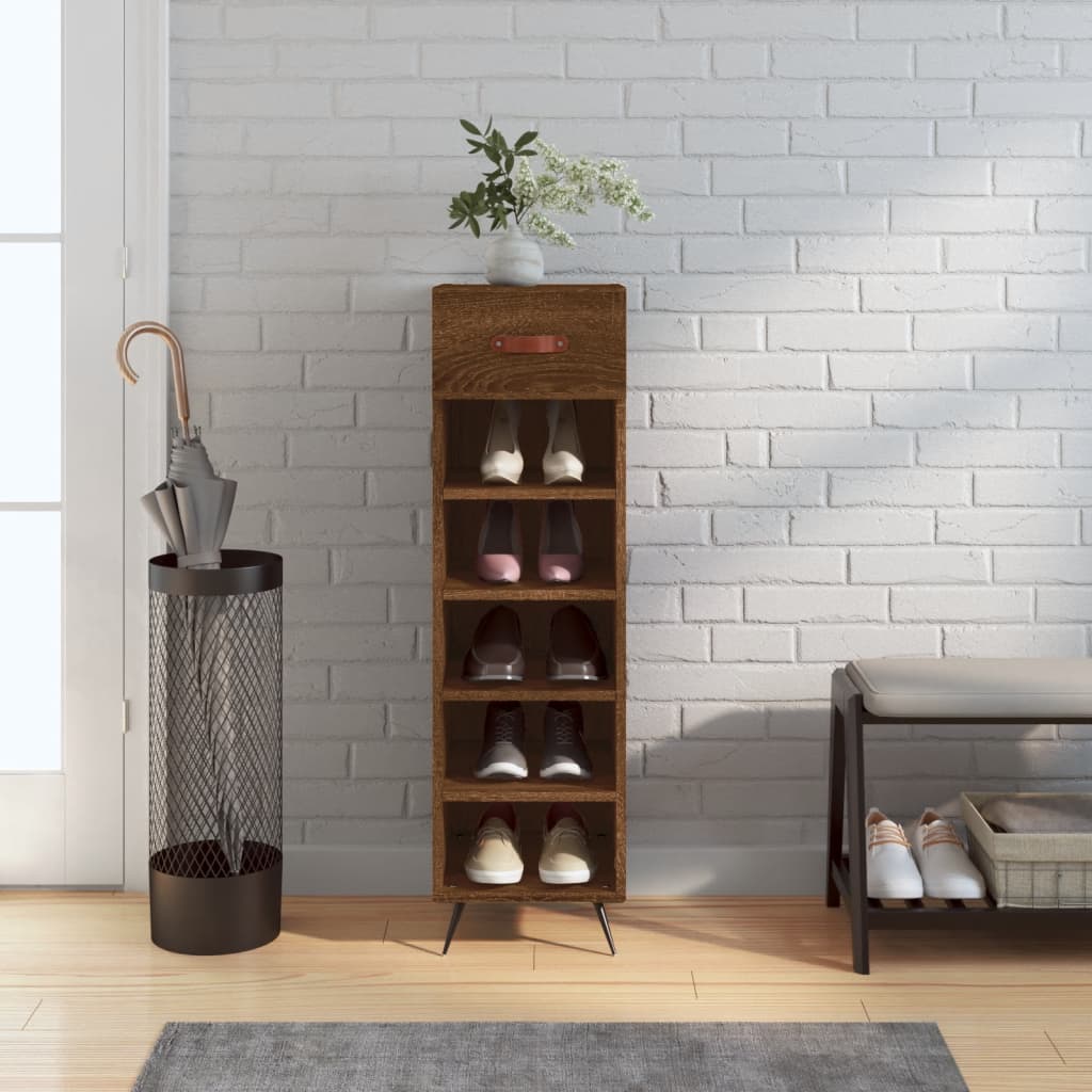 Zapatero madera contrachapada blanco brillo 30x35x105 cm