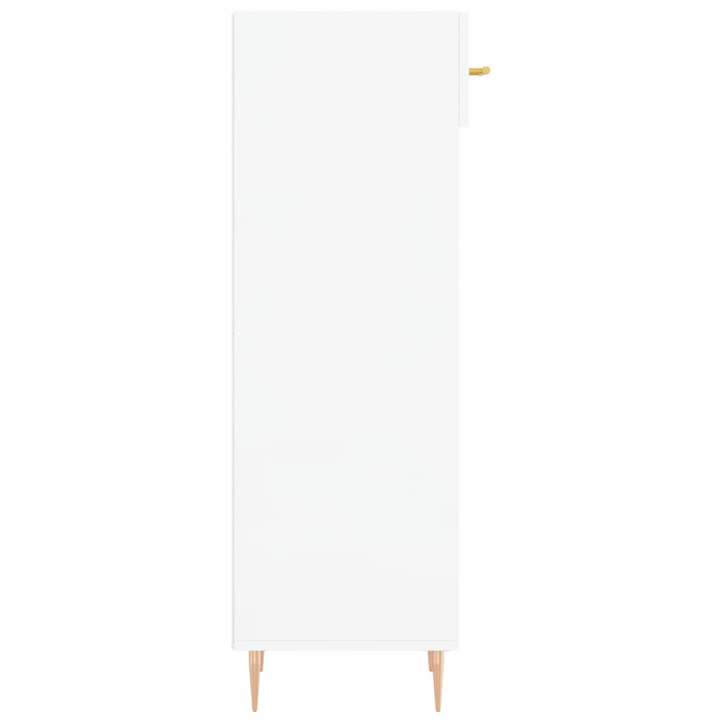 Zapatero madera contrachapada blanco brillo 30x35x105 cm
