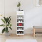Zapatero madera contrachapada blanco brillo 30x35x105 cm