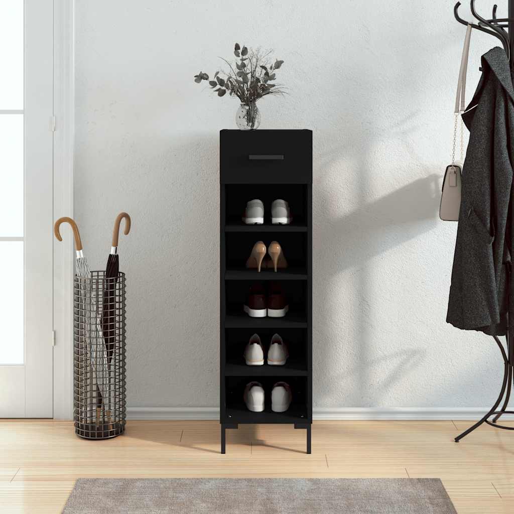 Zapatero madera contrachapada blanco brillo 30x35x105 cm