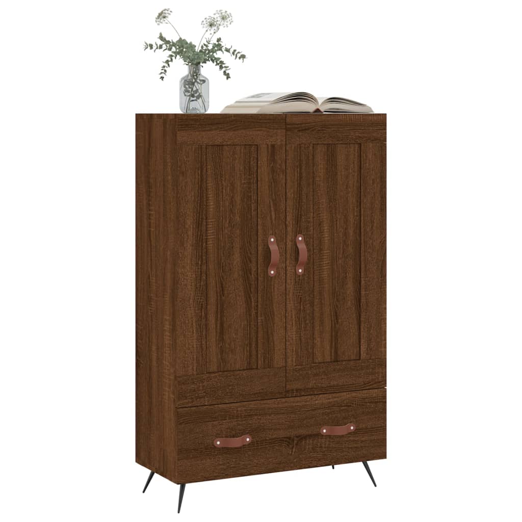 Aparador alto madera de ingeniería roble marrón 69,5x31x115 cm