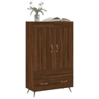 Aparador alto madera de ingeniería roble marrón 69,5x31x115 cm