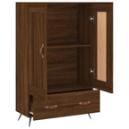 Aparador alto madera de ingeniería roble marrón 69,5x31x115 cm