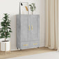Aparador alto madera de ingeniería gris hormigón 69,5x31x115 cm