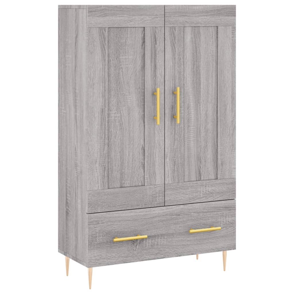 Aparador alto madera de ingeniería gris Sonoma 69,5x31x115 cm