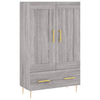 Aparador alto madera de ingeniería gris Sonoma 69,5x31x115 cm
