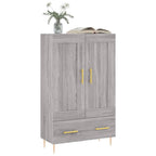 Aparador alto madera de ingeniería gris Sonoma 69,5x31x115 cm