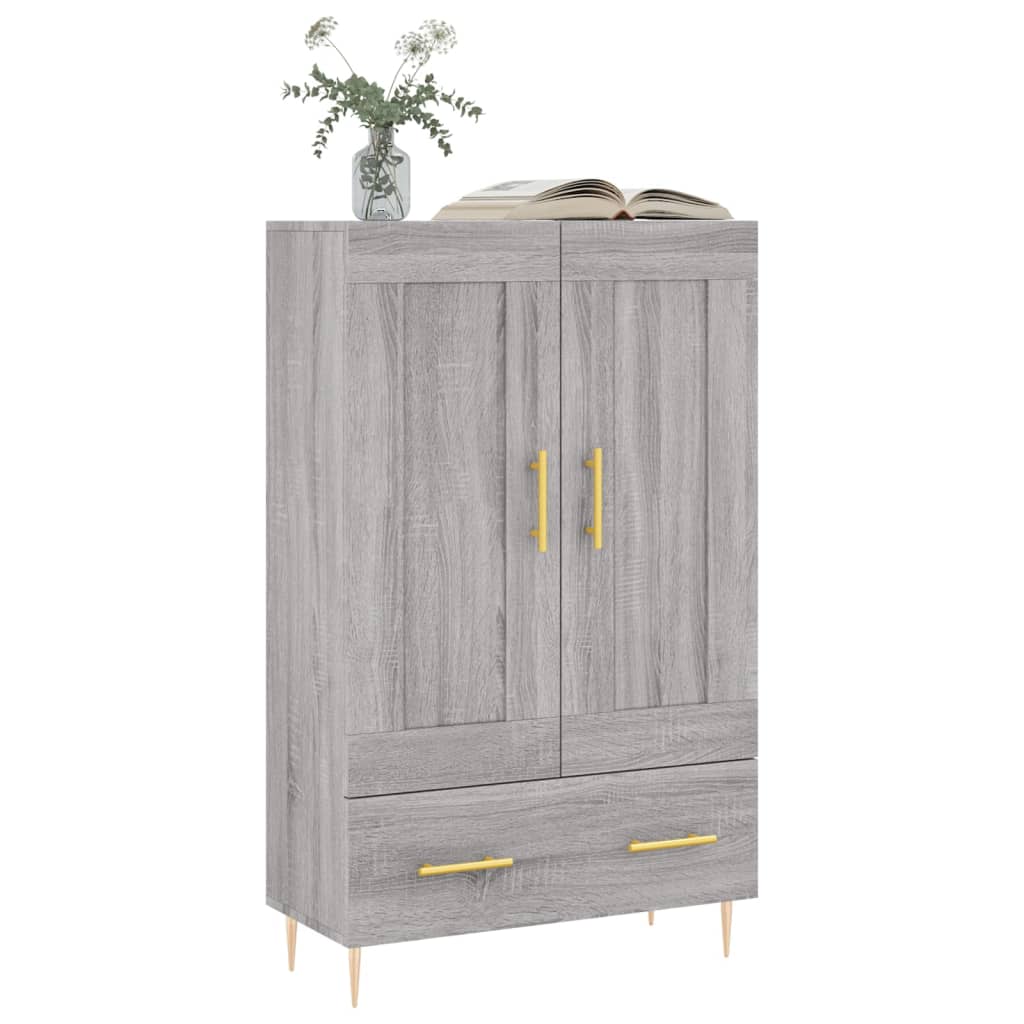 Aparador alto madera de ingeniería gris Sonoma 69,5x31x115 cm