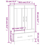 Aparador alto madera de ingeniería gris Sonoma 69,5x31x115 cm