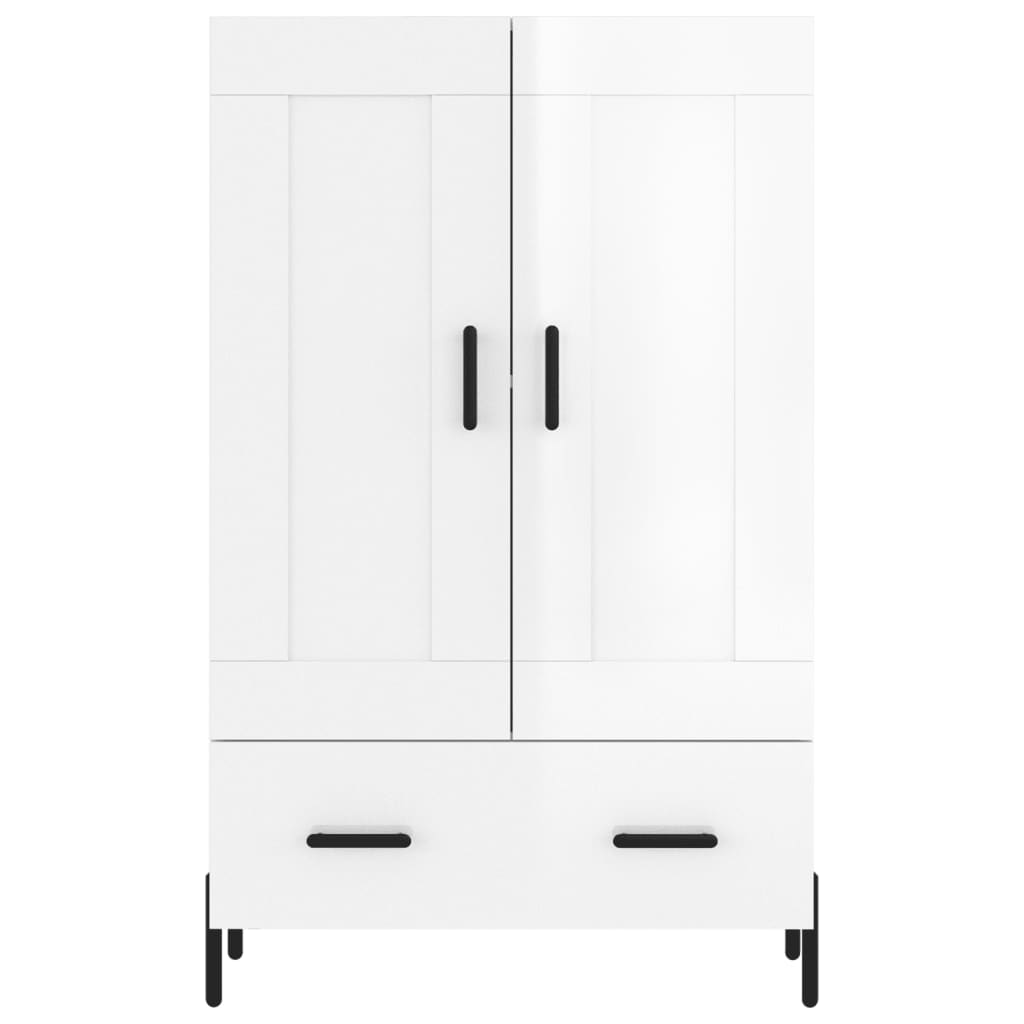Aparador alto madera de ingeniería blanco brillo 69,5x31x115 cm