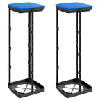 Soportes para bolsas de basura 2 uds PP negro y azul 120 L