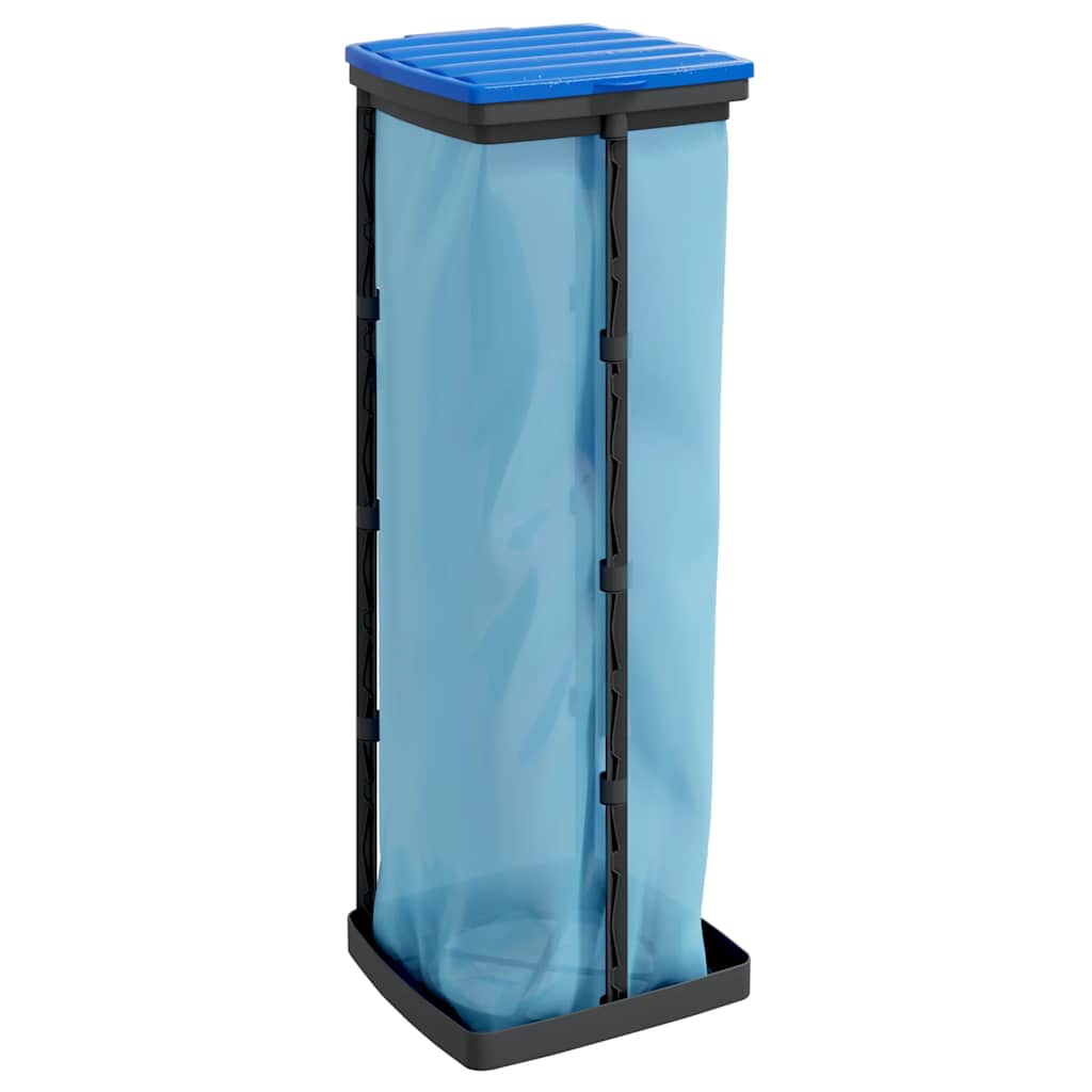 Soportes para bolsas de basura 2 uds PP negro y azul 120 L