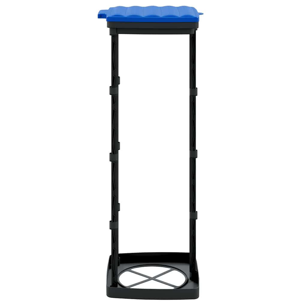 Soportes para bolsas de basura 2 uds PP negro y azul 120 L