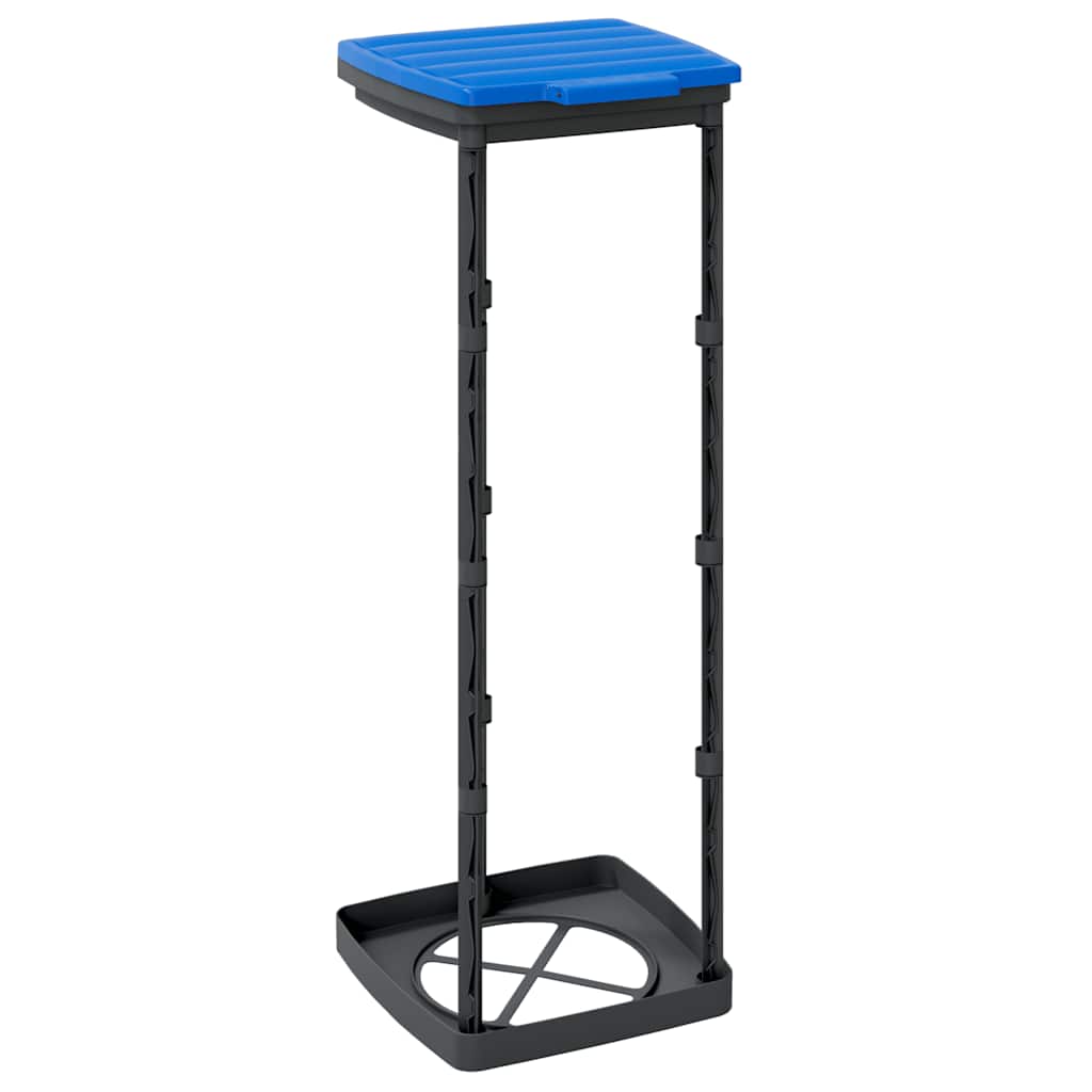 Soportes para bolsas de basura 2 uds PP negro y azul 120 L