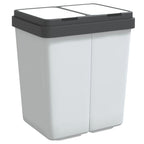Cubo de basura doble blanco 2x25 L