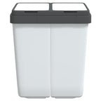 Cubo de basura doble blanco 2x25 L