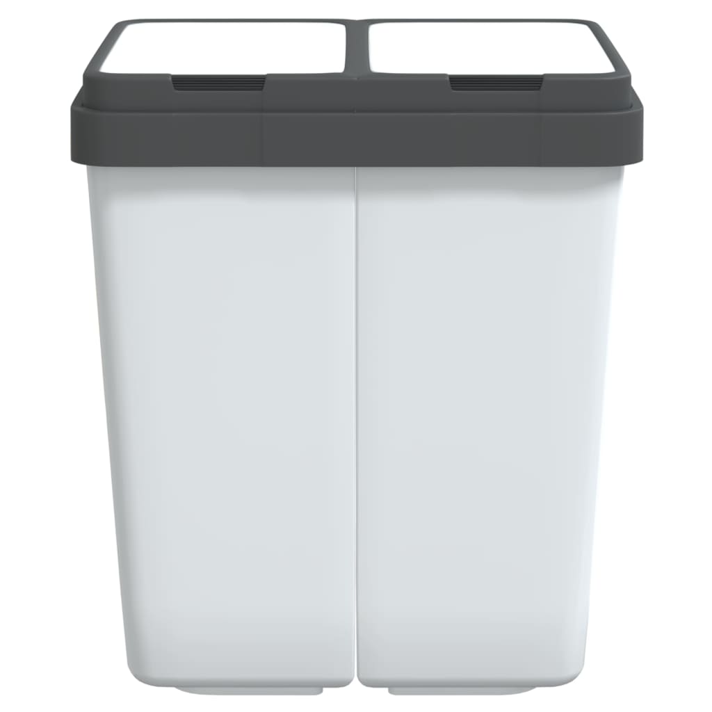 Cubo de basura doble blanco 2x25 L