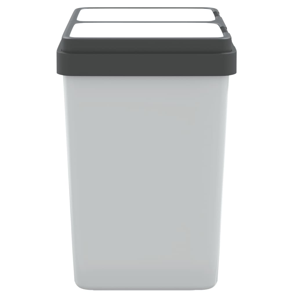 Cubo de basura doble blanco 2x25 L