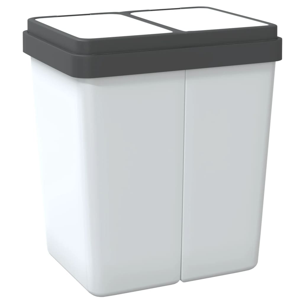 Cubo de basura doble blanco 2x25 L