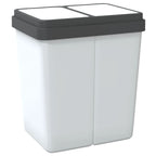 Cubo de basura doble blanco 2x25 L
