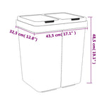 Cubo de basura doble blanco 2x25 L