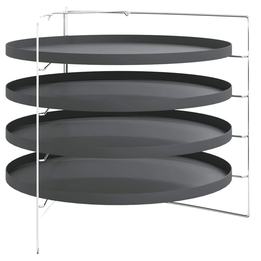 Bandejas para pizza 4 uds con estante acero Ø 28 cm