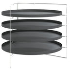 Bandejas para pizza 4 uds con estante acero Ø 28 cm