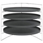 Bandejas para pizza 4 uds con estante acero Ø 28 cm
