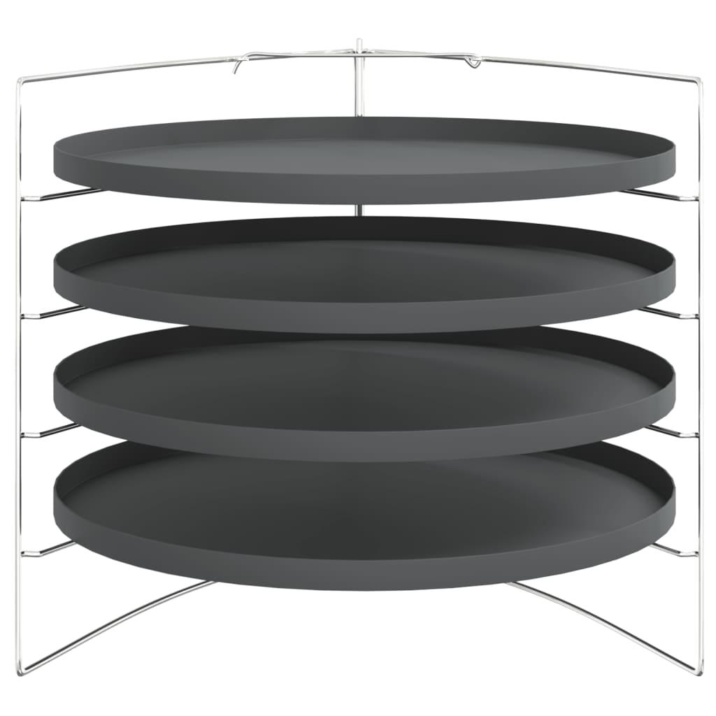 Bandejas para pizza 4 uds con estante acero Ø 28 cm