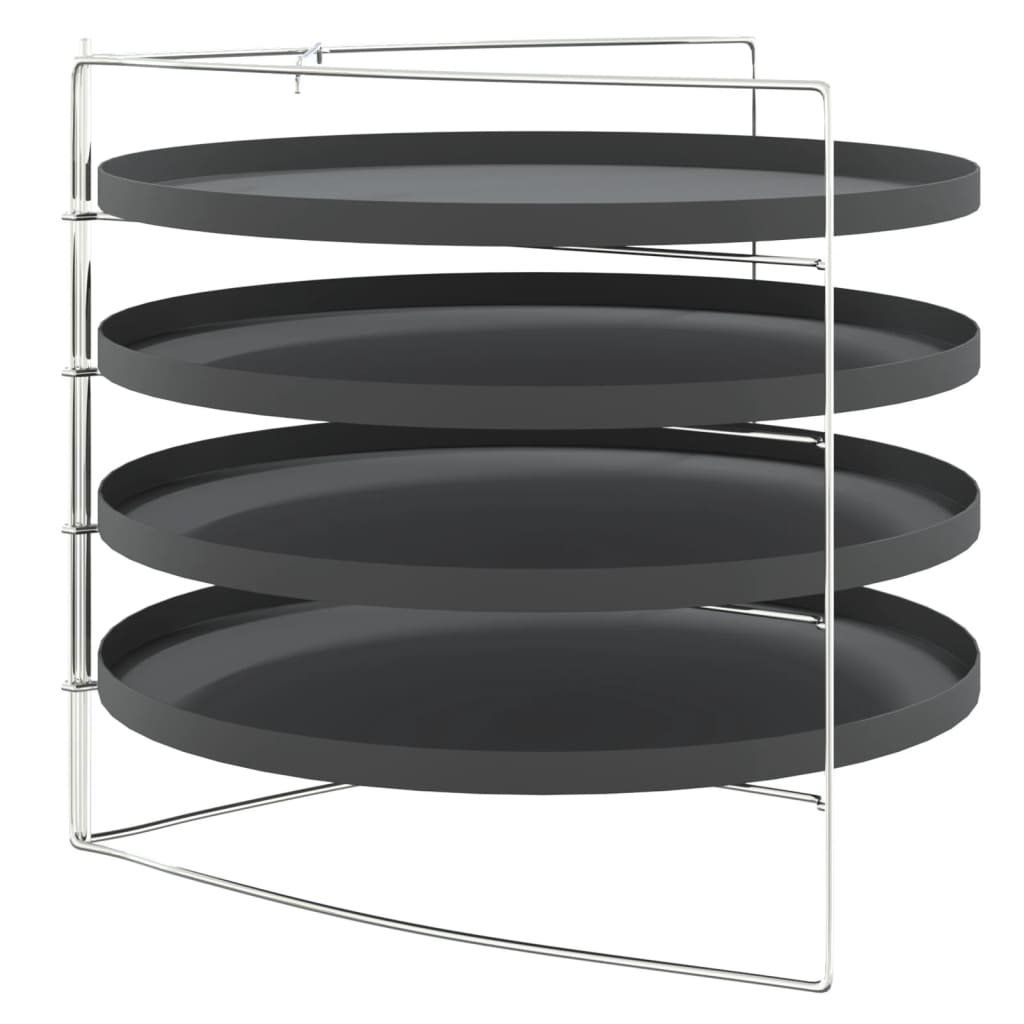 Bandejas para pizza 4 uds con estante acero Ø 28 cm