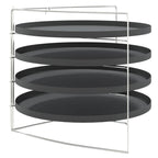 Bandejas para pizza 4 uds con estante acero Ø 28 cm