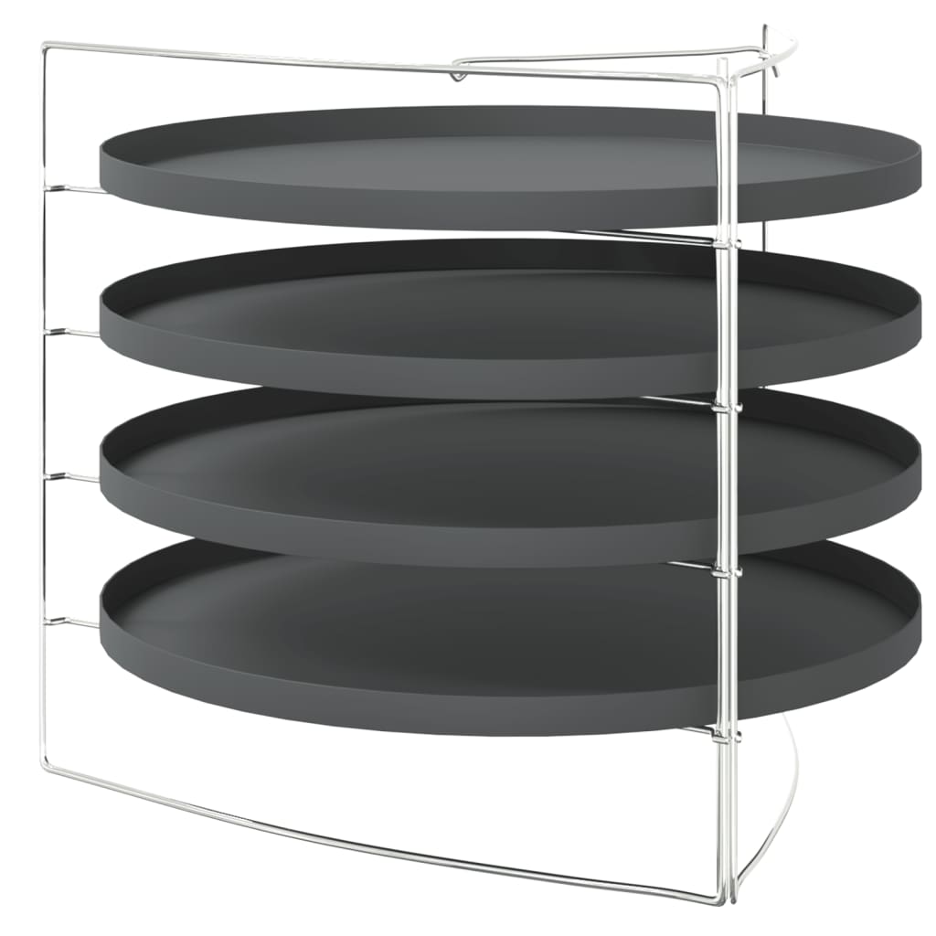 Bandejas para pizza 4 uds con estante acero Ø 28 cm