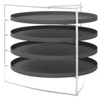 Bandejas para pizza 4 uds con estante acero Ø 28 cm