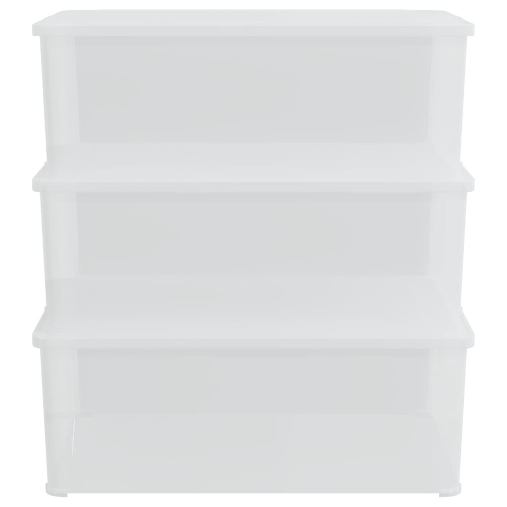 Cajas de almacenaje apilables 3 uds plástico 10 L