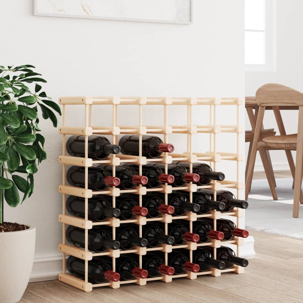 Botellero para 12 botellas madera maciza de pino 36x23x36 cm