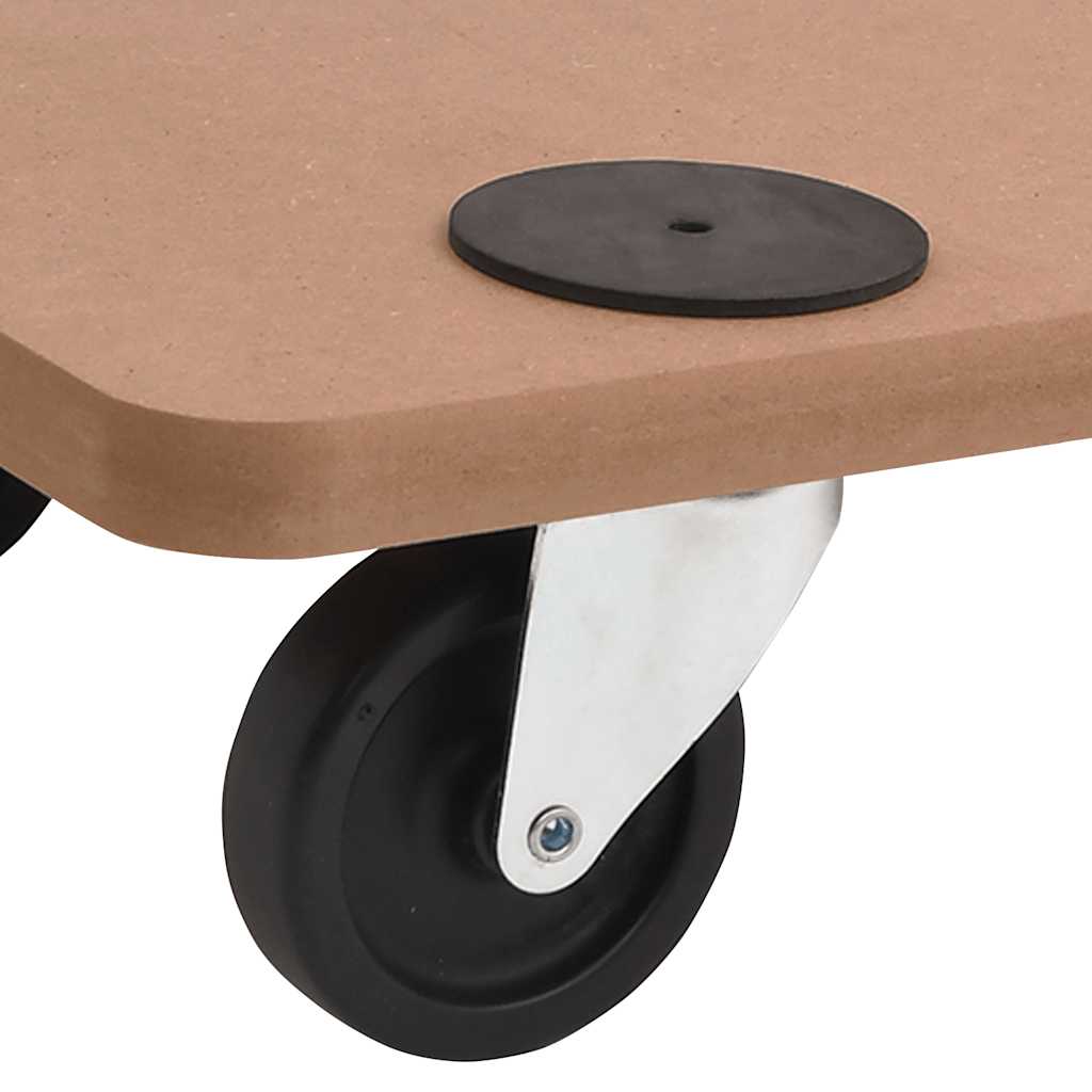 Soportes con ruedas 2 uds madera de ingeniería rectangular
