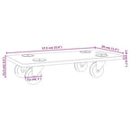 Soportes con ruedas 2 uds madera de ingeniería rectangular