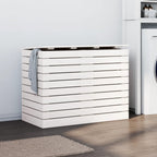 Cesto para la ropa madera maciza de nogal 45x45x65 cm