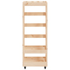 Leñero con ruedas madera maciza de pino 40x49x110 cm