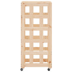 Leñero con ruedas madera maciza de pino 40x49x110 cm