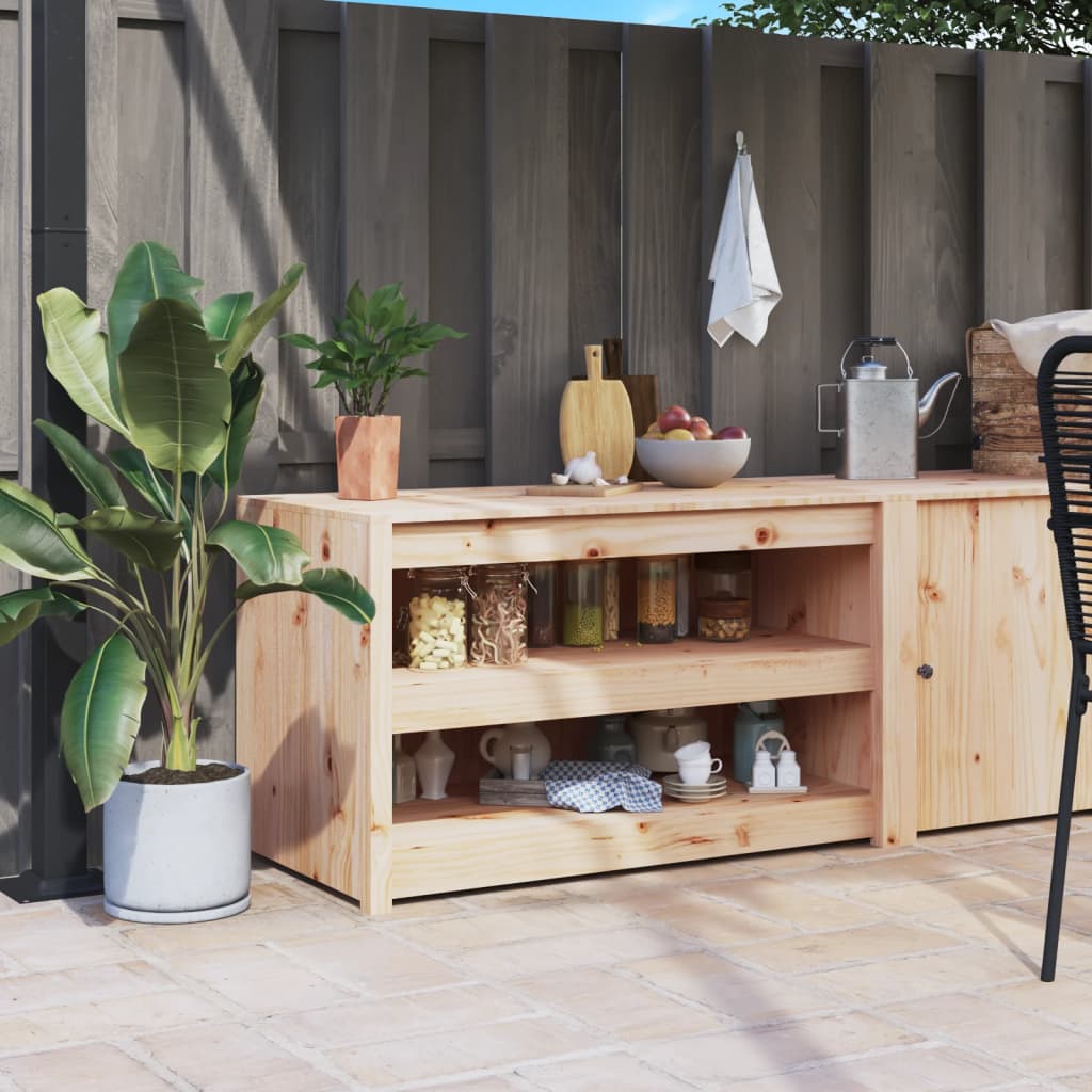 Mueble de cocina de exterior MEPPEL madera maciza de pino 106x55x64 cm