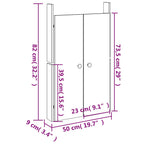 Puertas cocina exterior MEPPEL 2 uds madera maciza Douglas 50x9x82 cm