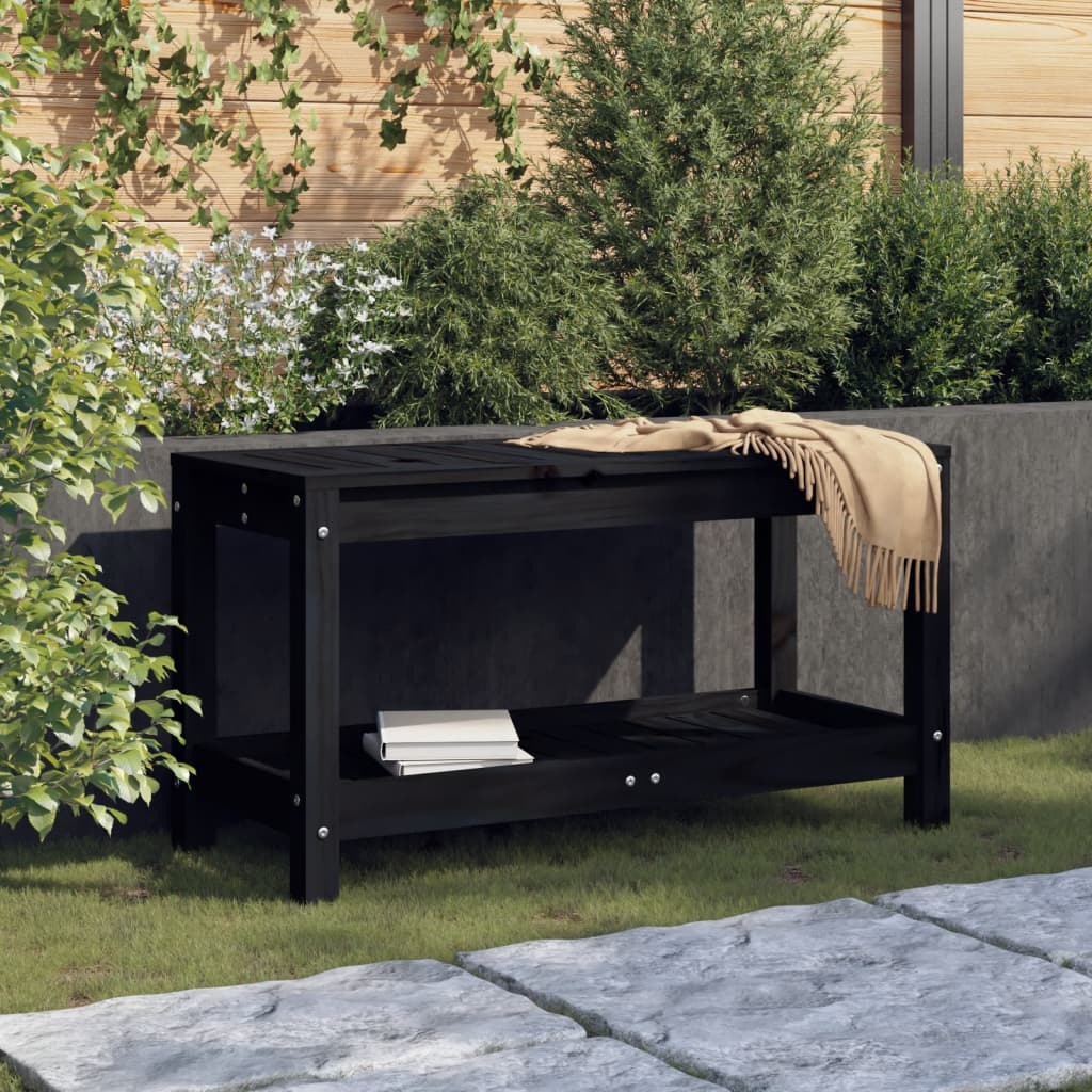 Banco de jardín de madera maciza de pino 108x35x45 cm